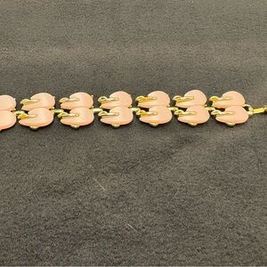 Vintage Gold and Pink Women's Bracelet